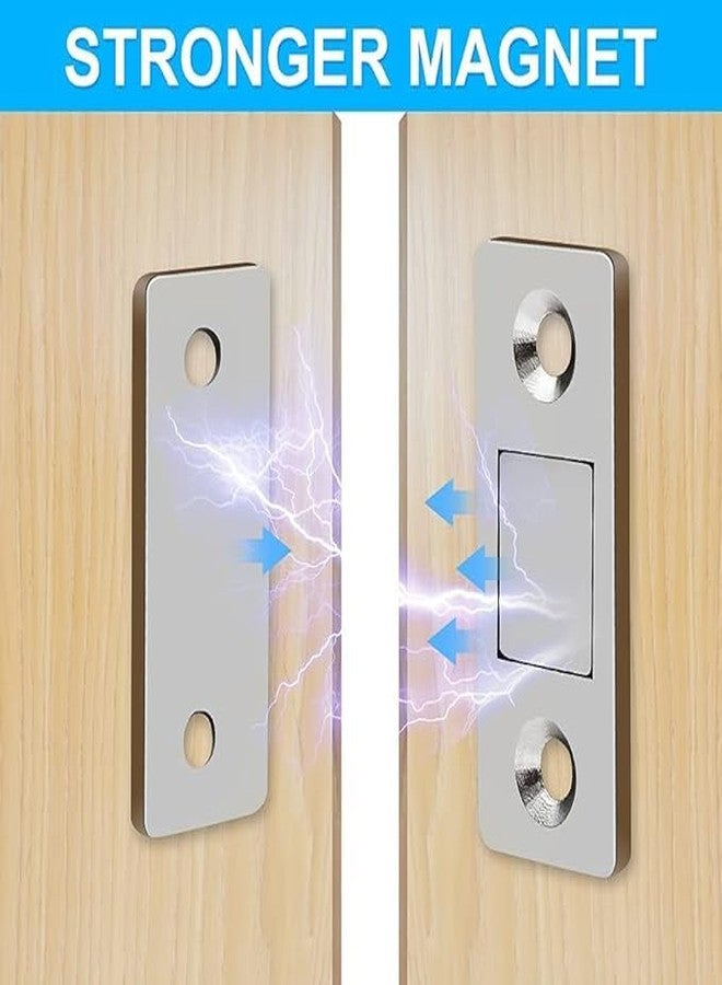 ZTOCOZ Magnetic Door Catch, 2Pack Ultra Thin Cabinet Magnetic Catch with Strong Adhesive Sticker & Screws,Slim Drawer Magnets Locks Furniture Safety Latches for Kitchen Cupboard Closet & Sliding Door - Image 2